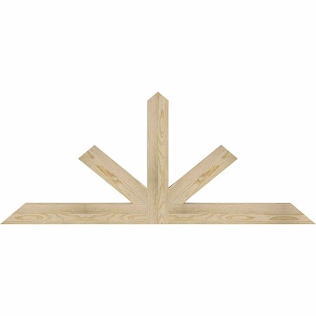 Ekena Millwork Saratoga Rough Sawn Timber Gable Bracket, Douglas Fir, 60"W x 25"H x 2"D x 4"F, 10/12 Pitch GBW060X25X0204SAR00RDF